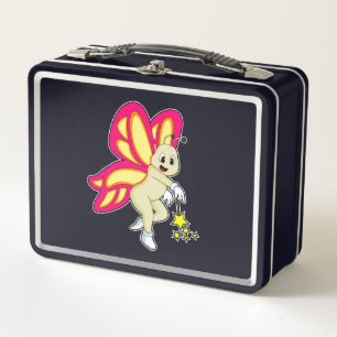 Butterfly as Wizard with Magic wand Metal Lunch Box