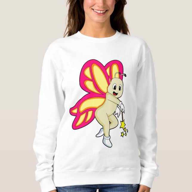Butterfly as Wizard with Magic wand Sweatshirt (Front)