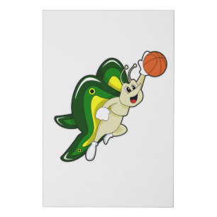 Butterfly at Basketball Sports Faux Canvas Print