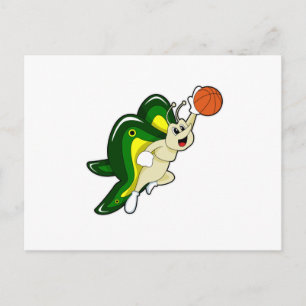 Butterfly at Basketball Sports Postcard