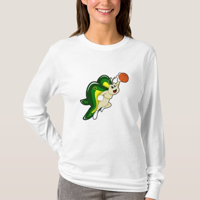 Butterfly at Basketball Sports T-Shirt (Front)