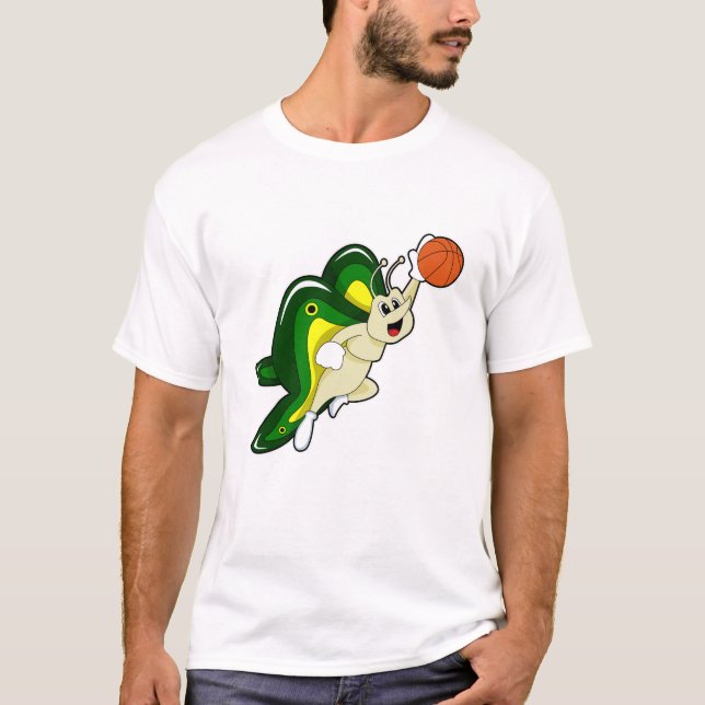 Butterfly at Basketball Sports T-Shirt (Front)