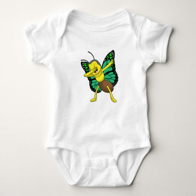Butterfly at Hip Hop Dance Dab Baby Bodysuit (Front)