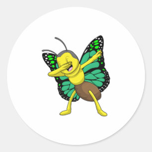 Butterfly at Hip Hop Dance Dab Classic Round Sticker