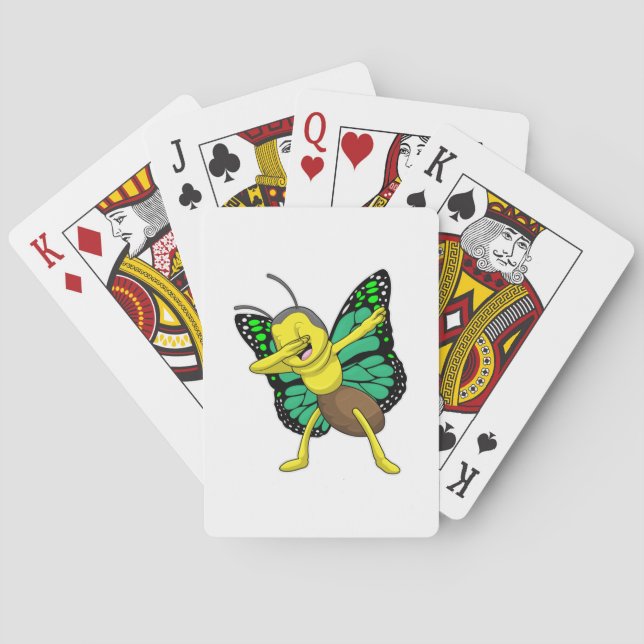Butterfly at Hip Hop Dance Dab Poker Cards (Back)