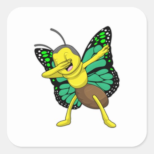 Butterfly at Hip Hop Dance Dab Square Sticker