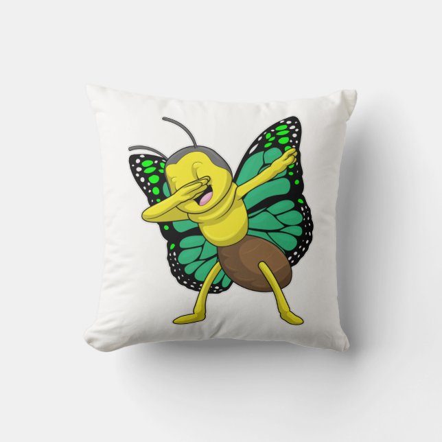 Butterfly at Hip Hop Dance Dab Throw Pillow (Front)