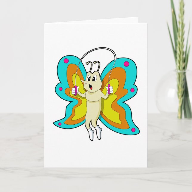 Butterfly at Jumping rope Fitness Card (Front)