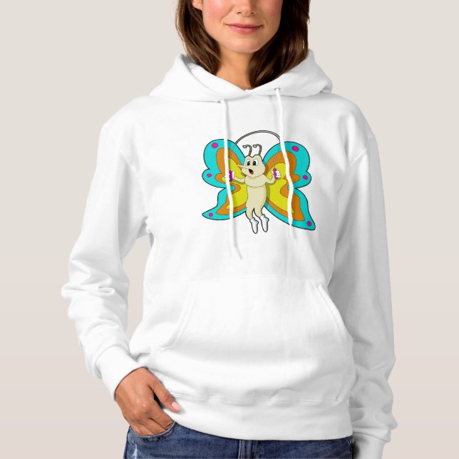 Butterfly at Jumping rope Fitness Hoodie (Front)