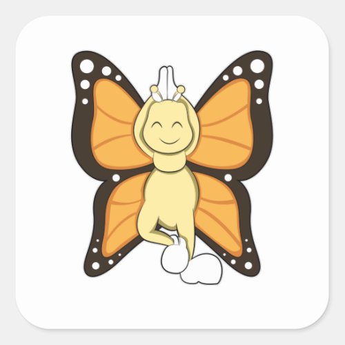 Butterfly at Yoga Stretching exercises Square Sticker