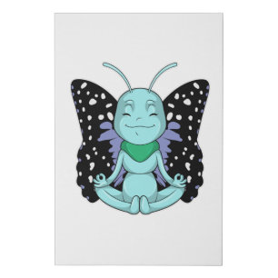 Butterfly at Yoga Stretching Legs Faux Canvas Print