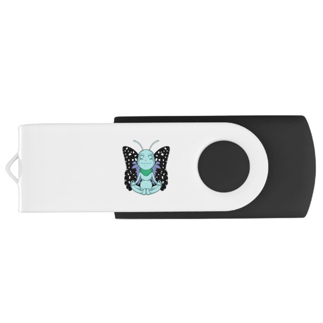 Butterfly at Yoga Stretching Legs Flash Drive (Back)