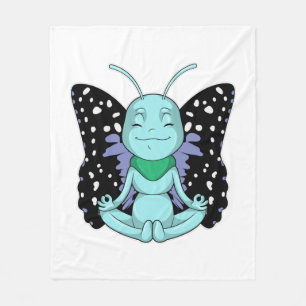 Butterfly at Yoga Stretching Legs Fleece Blanket