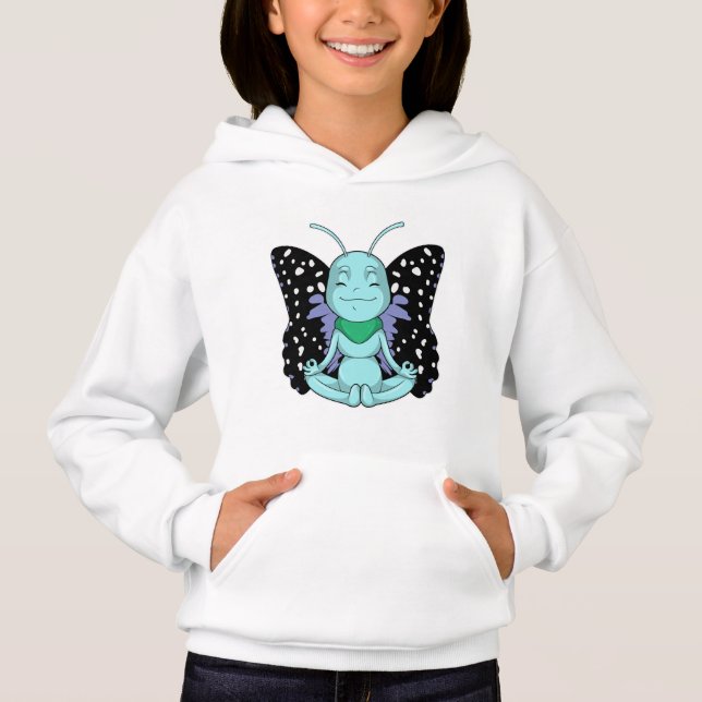 Butterfly at Yoga Stretching Legs Hoodie (Front)