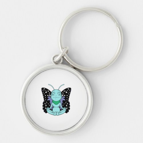 Butterfly at Yoga Stretching Legs Keychain