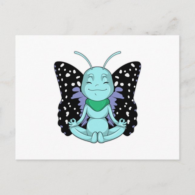 Butterfly at Yoga Stretching Legs Postcard (Front)