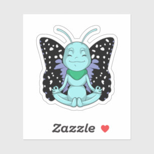 Butterfly at Yoga Stretching Legs Sticker