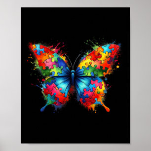 Butterfly Autism Awareness Colorful Autistic  Poster