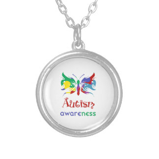 Butterfly Autism Awareness Silver Plated Necklace