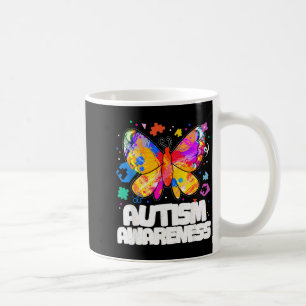 Butterfly autism awareness support autistic puzzle coffee mug