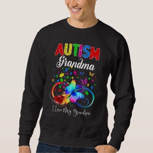 Butterfly Autism Gigi I Love My Grandson Support A Sweatshirt