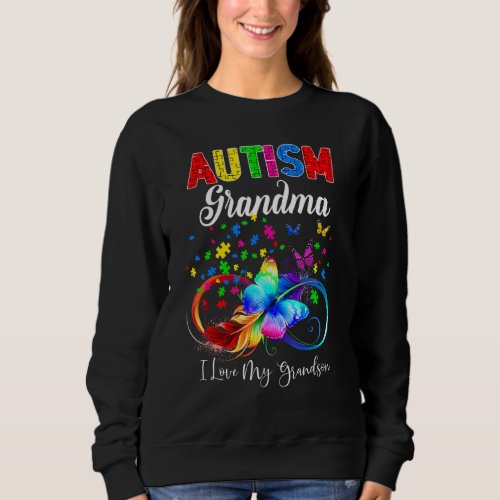 Butterfly Autism Gigi I Love My Grandson Support A Sweatshirt