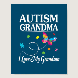 Butterfly Autism Grandma I Love My Grandson Awaren Poster