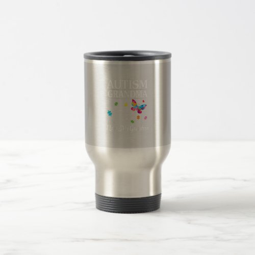 Butterfly Autism Grandma I Love My Grandson Awaren Travel Mug