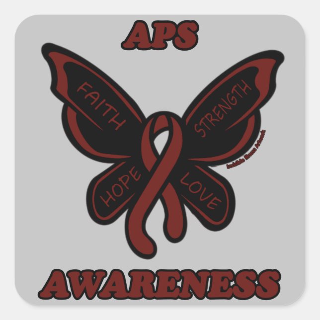 Butterfly/Awareness...APS Square Sticker (Front)