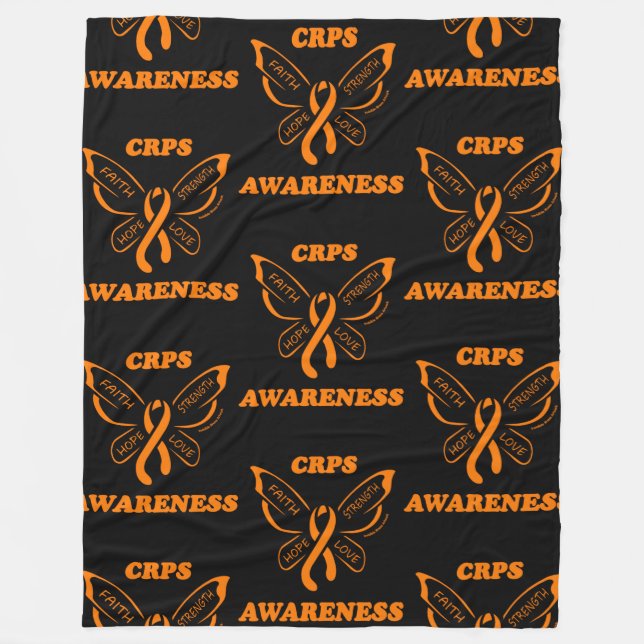 Butterfly/Awareness...CRPS Fleece Blanket (Front)