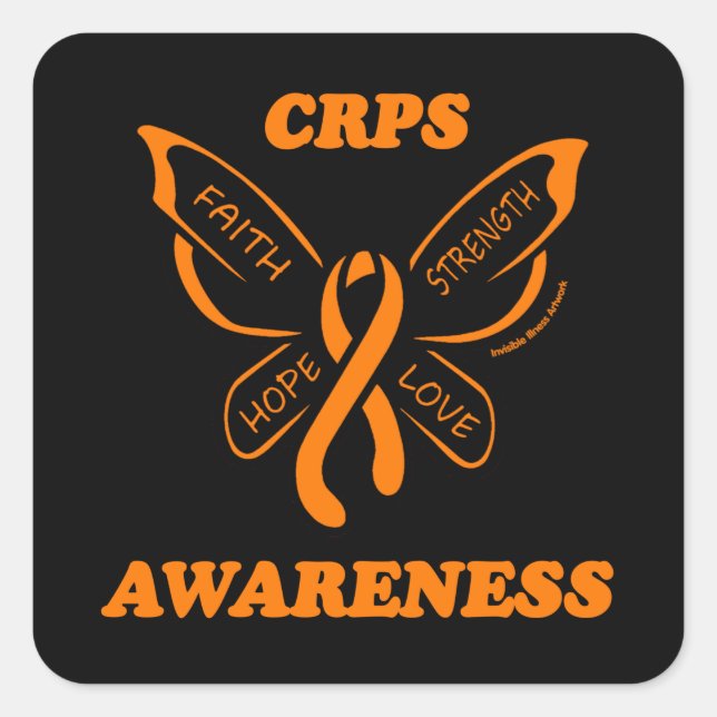 Butterfly/Awareness...CRPS Square Sticker (Front)