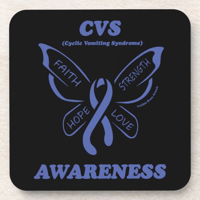 Butterfly/Awareness...CVS Beverage Coaster (Front)