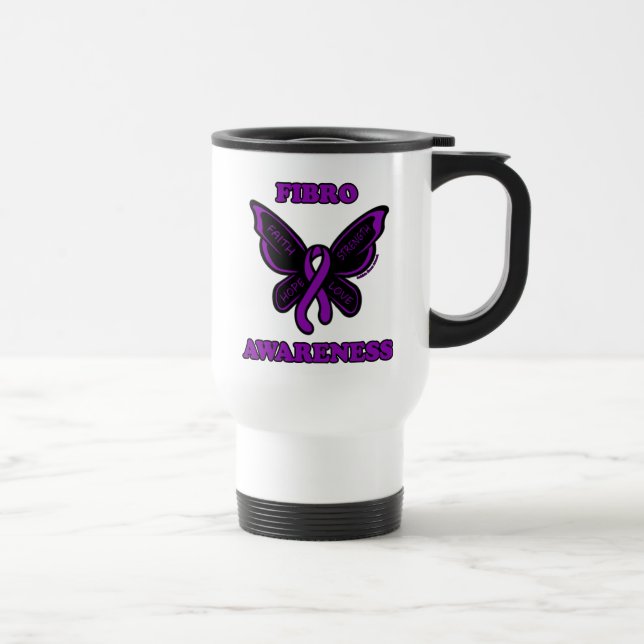 Butterfly/Awareness...Fibro Travel Mug (Right)