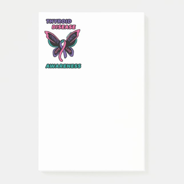 Butterfly/Awareness...Thyroid Disease Post-it Notes (Front)