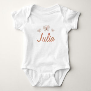 Butterfly Baby Bodysuit with Custom Name T-Shirt