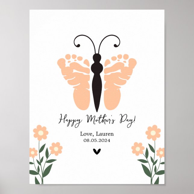 Butterfly Baby Footprint Poster (Front)