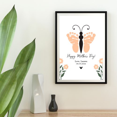Butterfly Baby Footprint Poster