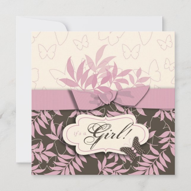 Butterfly Baby Invitation Square (Front)