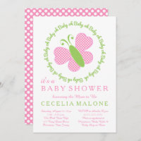 Butterfly Baby Oh Baby Oh Baby It's a Baby Shower  Invitation