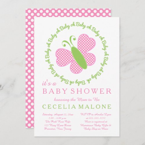 Butterfly Baby Oh Baby Oh Baby Its a Baby Shower  Invitation