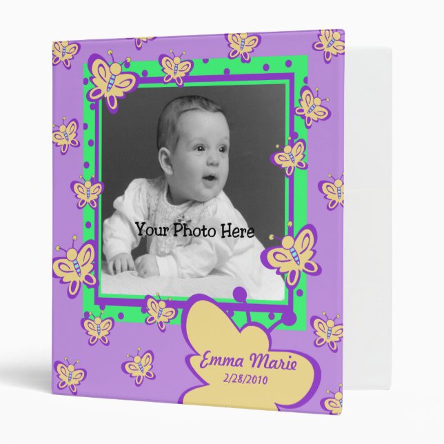 Butterfly Baby Photo 3 Ring Binder (Front/Inside)