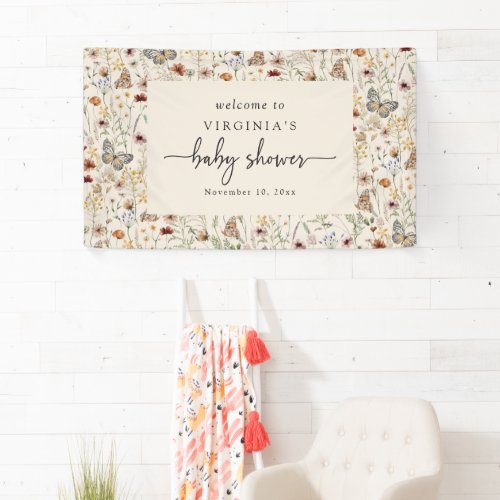 Butterfly Baby Shower Banner