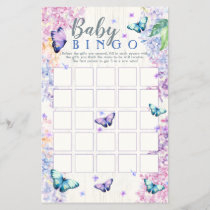 Butterfly Baby Shower Bingo Game | Baby Bingo Game