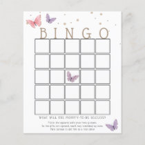 Butterfly Baby Shower Bingo Game Card