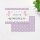 Butterfly Baby Shower Book Request Card purplepink (Desk)