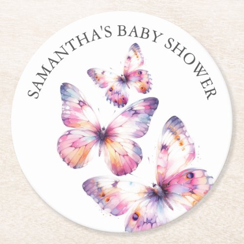 Butterfly Baby Shower Coasters