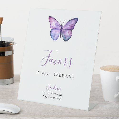 Butterfly Baby Shower Elegant Favors party sign
