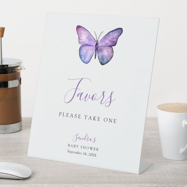 Butterfly Baby Shower Elegant Favors party sign (In SItu)