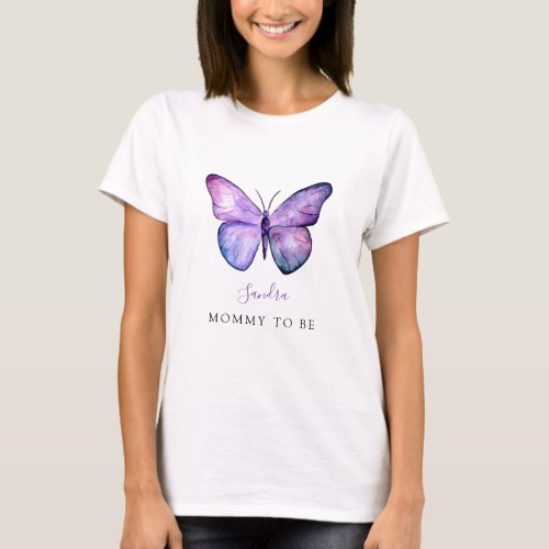 Butterfly Baby Shower Elegant Mommy to be T_Shirt