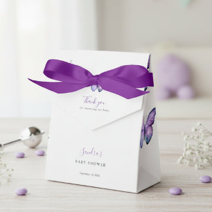 Butterfly Baby Shower Elegant Thank you Script Favor Boxes